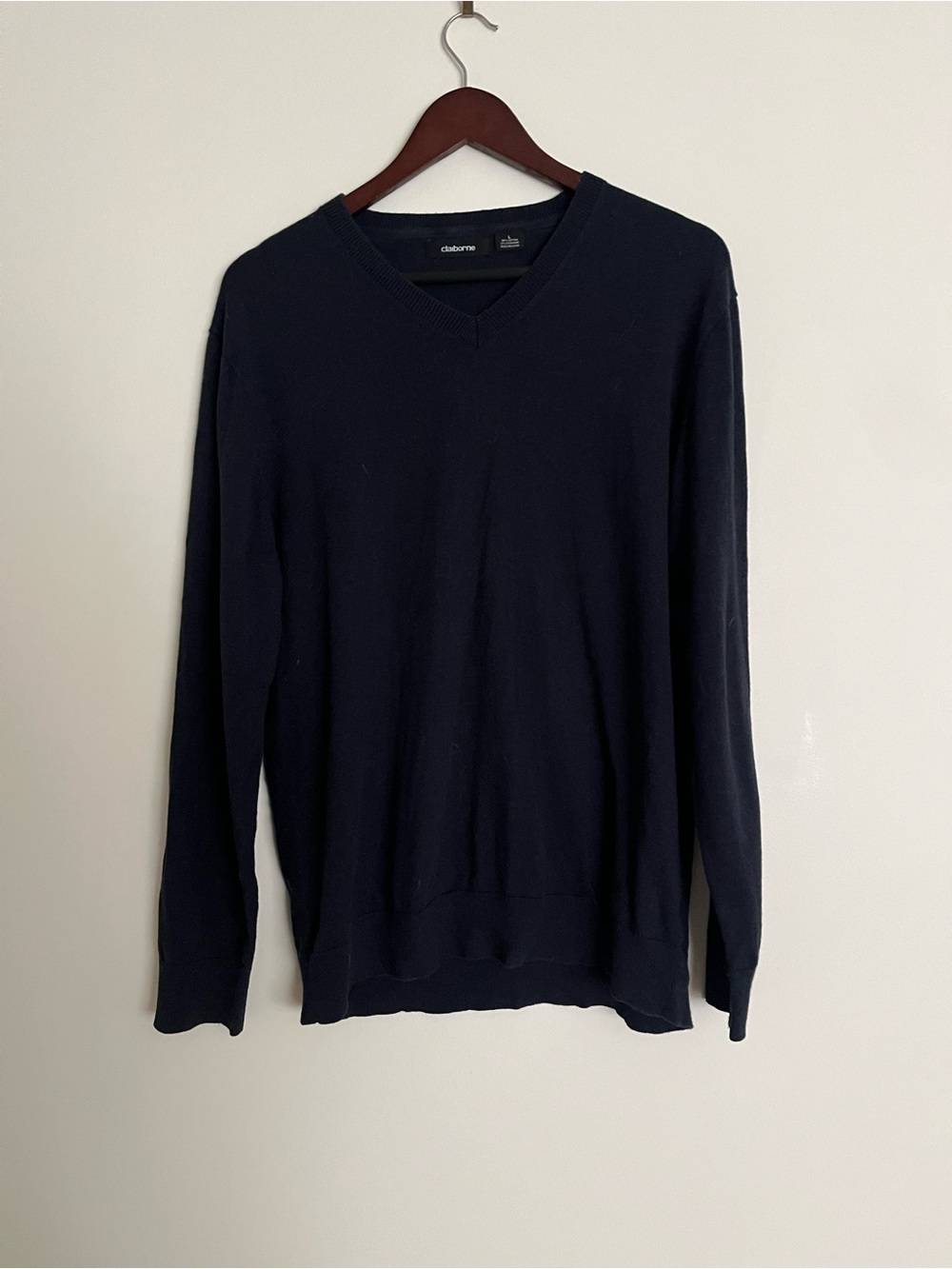 Claiborne Navy Cotton Cashmere Oversized Sweater